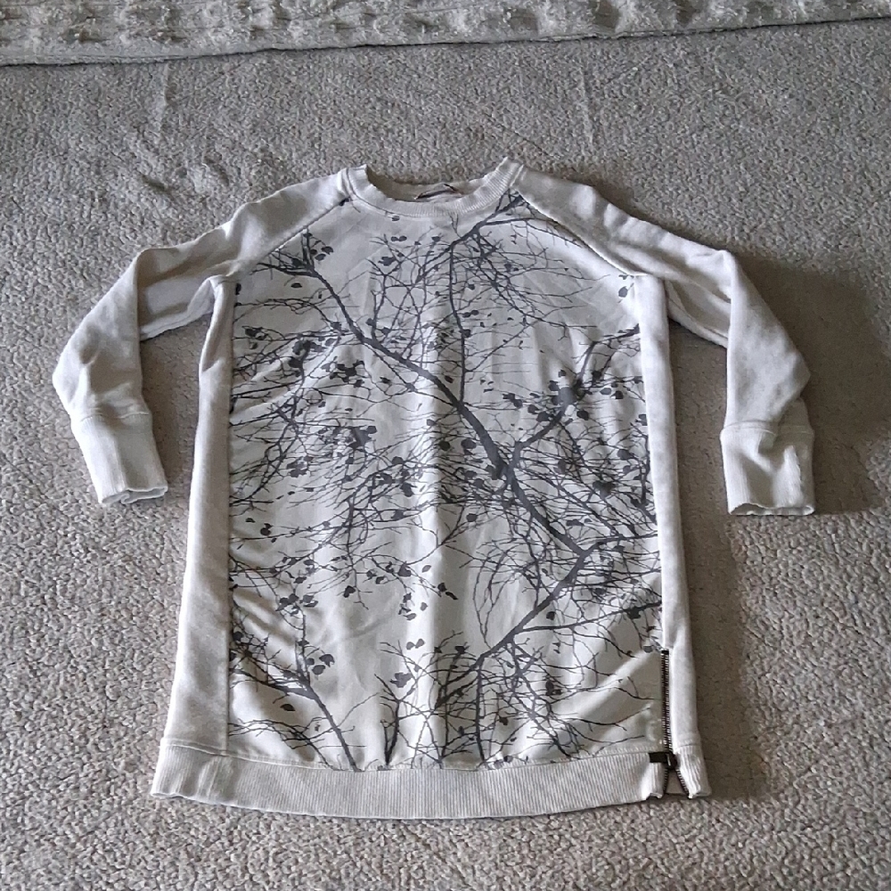 Banana Republic Heratige Collection White and Gray Mini Sweater Dress